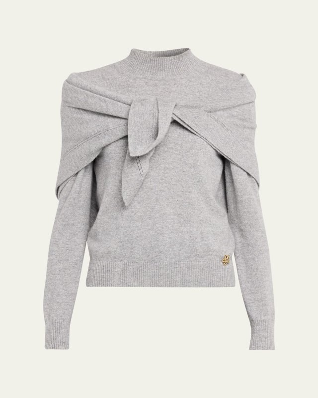 Mockneck Cashmere Knit Scarf Sweat